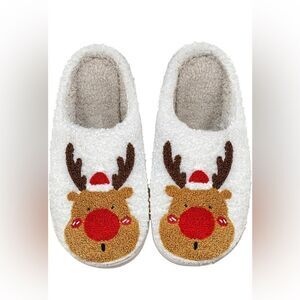 Beranmey Christmas Reindeer Slippers for Women NWT
